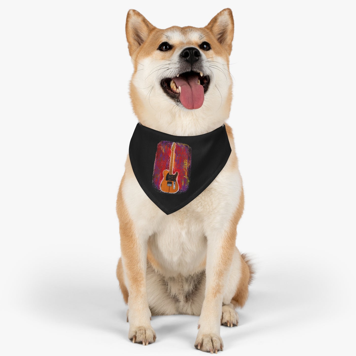 Prince inspired guitar - Pet - Dog - Cat - Bandana Collar - Dog bandanas - Cat Bandanas - bandanas - guitars - while my guitar gently weeps