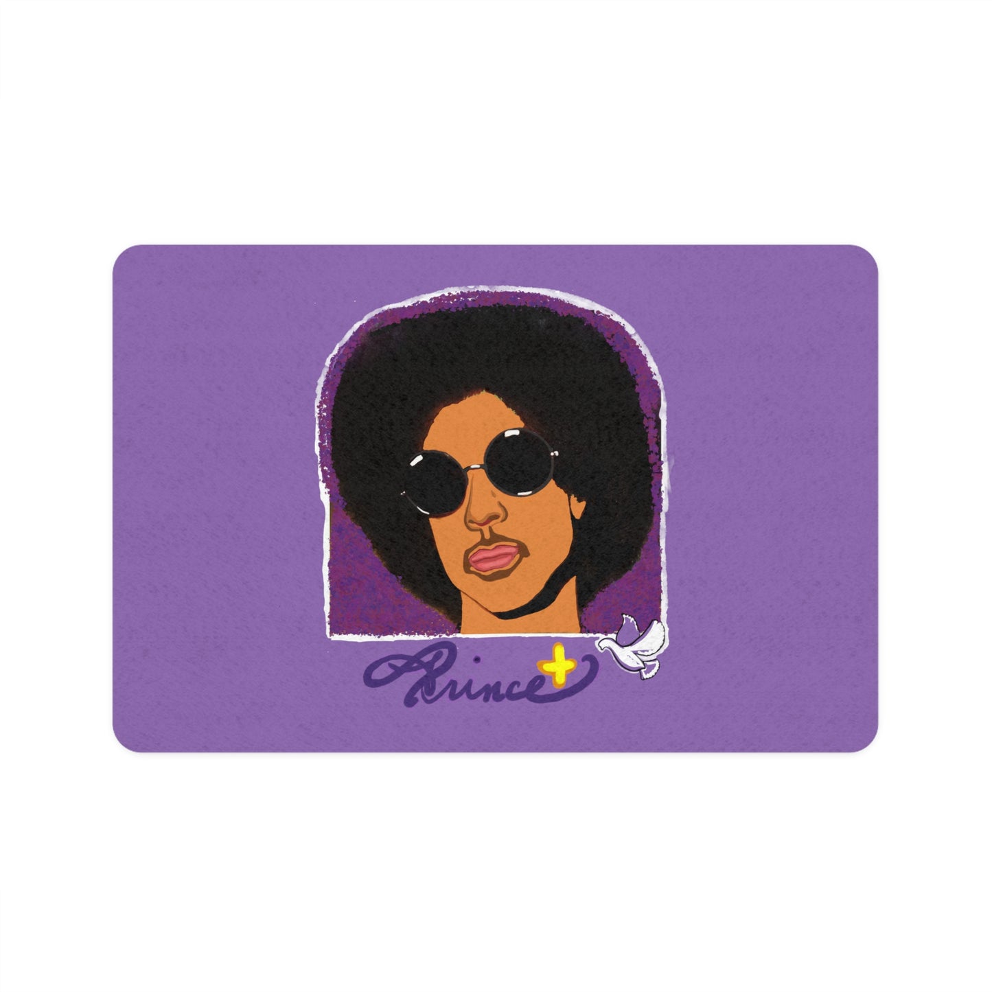 Prince-Inspired Art Pet Food Mat (12x18) - food mat - prince themed pet - prince mat - prince for pets - prince pets - pet floor mat