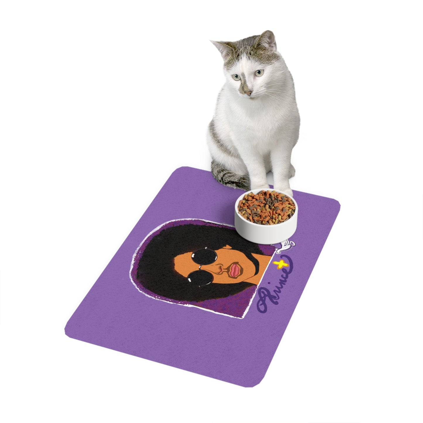 Prince-Inspired Art Pet Food Mat (12x18) - food mat - prince themed pet - prince mat - prince for pets - prince pets - pet floor mat