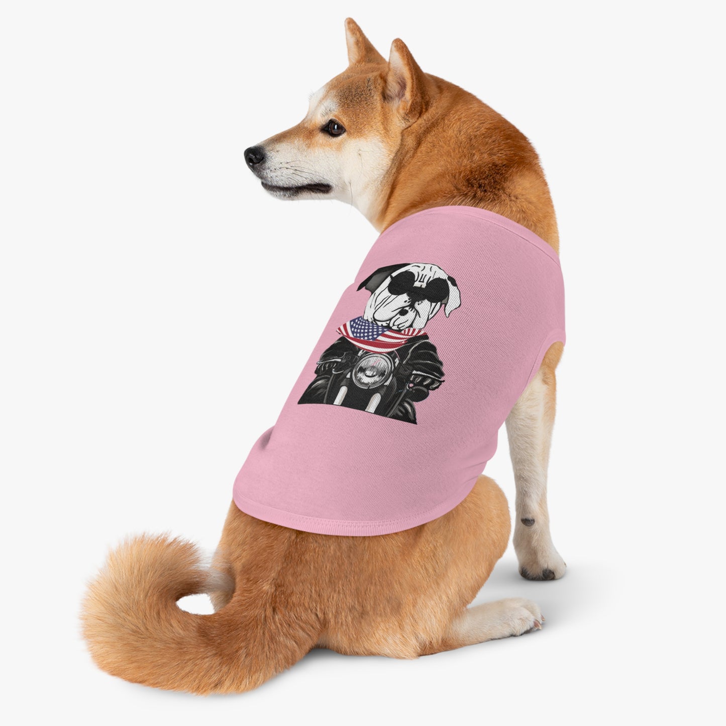 American flag bandana - Patriotic - Bulldog - dog shirt - t-shirt - dog tees - dog - pet shirt - pet shirt - dog t-shirt - Harley Davidson