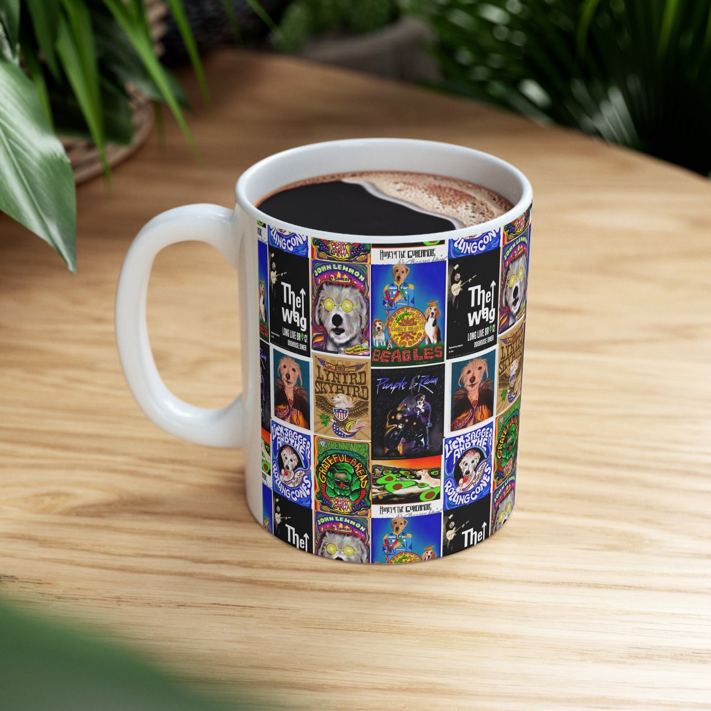 Sir Brennan Collage Coffee Mug - inspired by - The Who - Grateful Dead - John Lennon - Lynyrd Skynyrd - Prince - The Beatles - Led Zeppelin