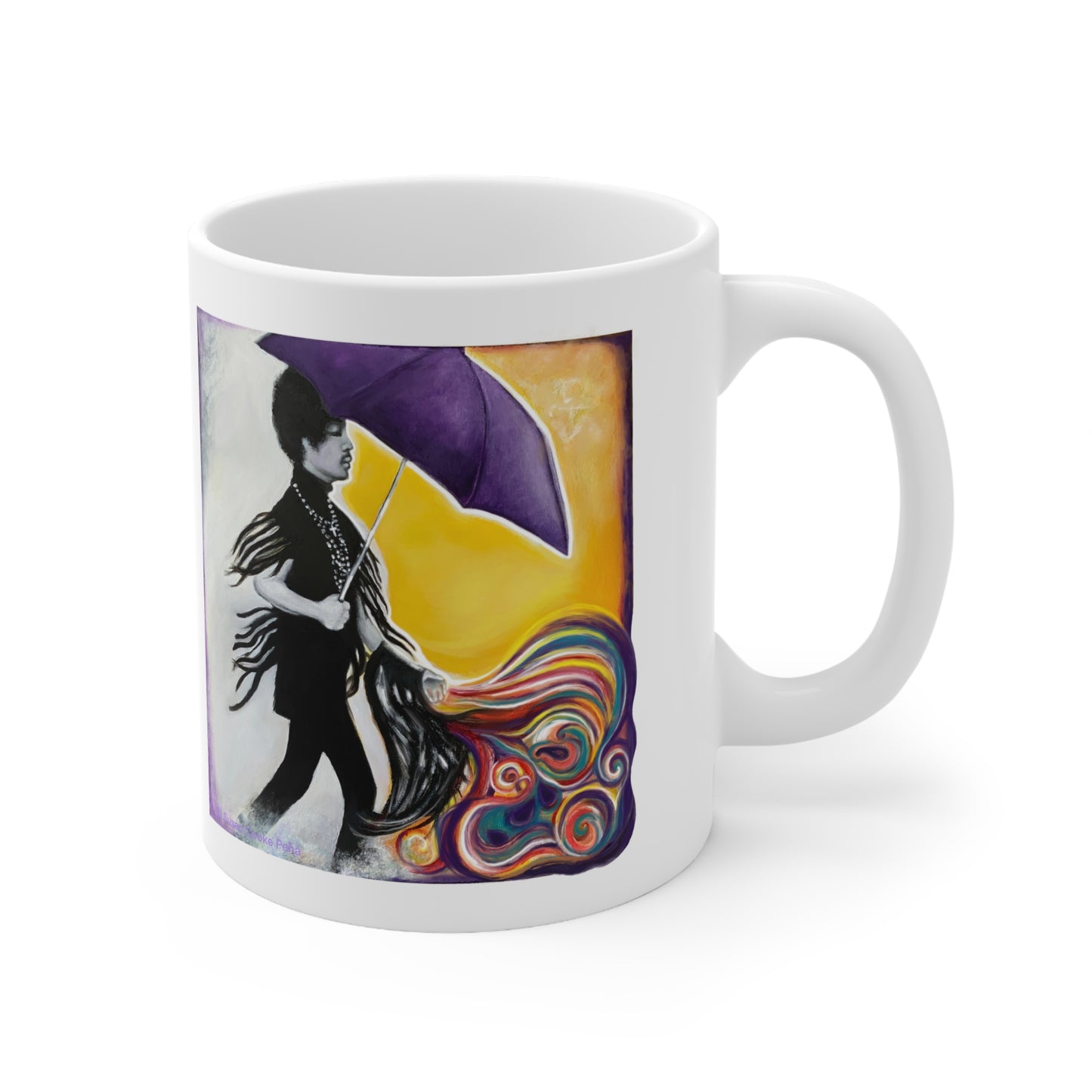Original Art Prince - third eye girl - purple umbrella - inspired by - Prince - Purple Rain - Prince mugs - prince gifts