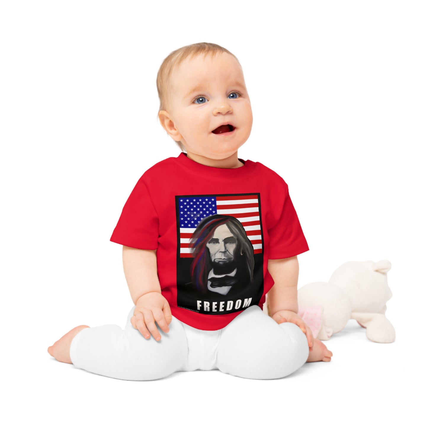 Long - Haired Lincoln Freedom Baby T-shirt