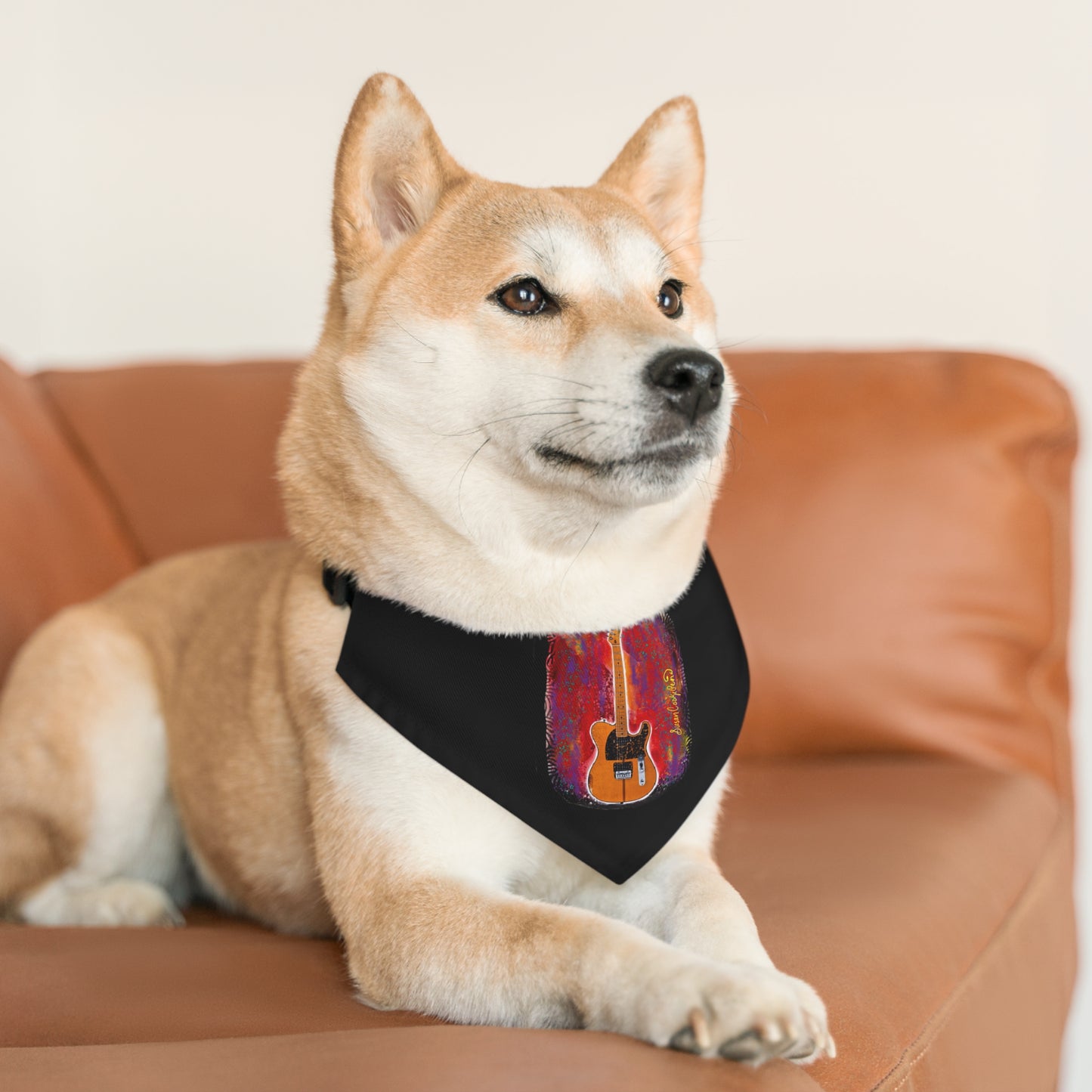Prince inspired guitar - Pet - Dog - Cat - Bandana Collar - Dog bandanas - Cat Bandanas - bandanas - guitars - while my guitar gently weeps