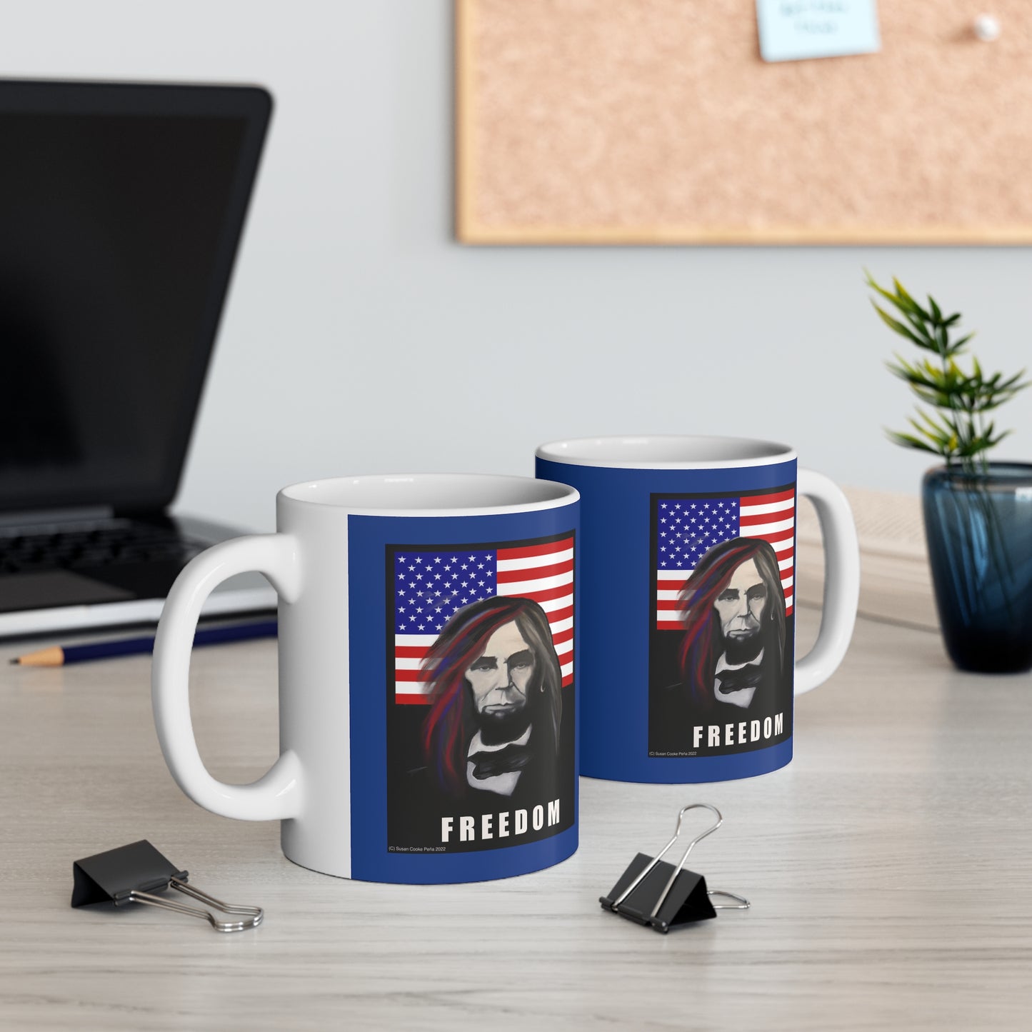 Freedom - Lincoln - American Flag - Patriotic coffee mug - patriot coffee mug - patriotic mug - patriotic coffee mug