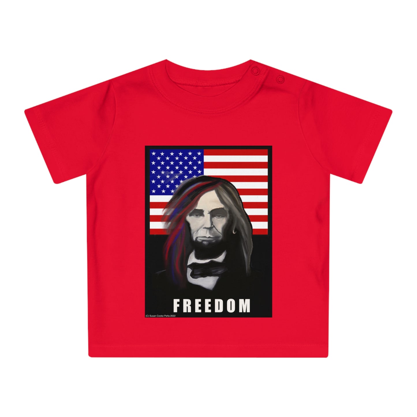 Long - Haired Lincoln Freedom Baby T-shirt