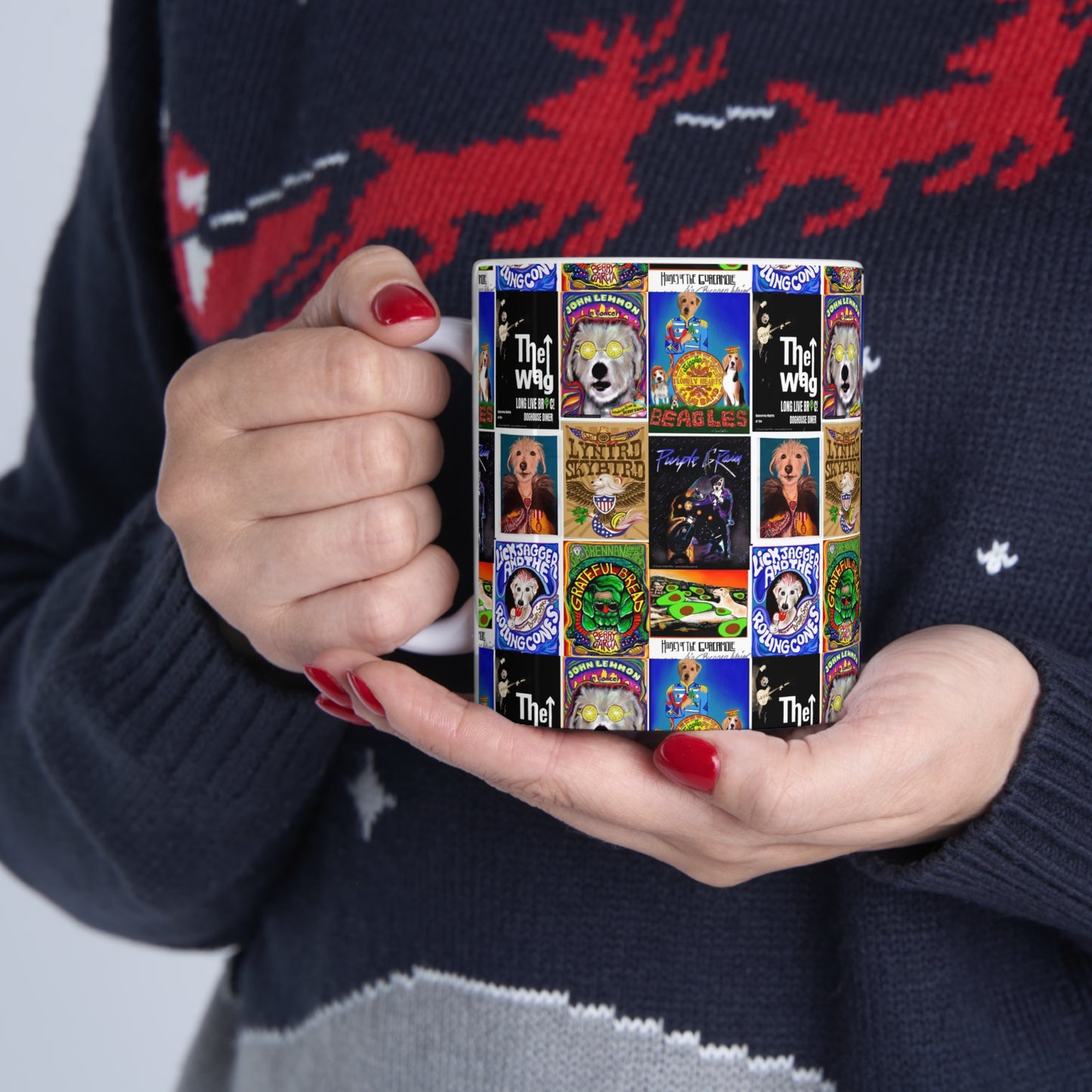 Sir Brennan Collage Coffee Mug - inspired by - The Who - Grateful Dead - John Lennon - Lynyrd Skynyrd - Prince - The Beatles - Led Zeppelin