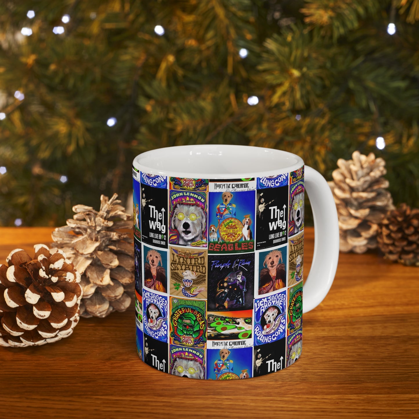 Sir Brennan Collage Coffee Mug - inspired by - The Who - Grateful Dead - John Lennon - Lynyrd Skynyrd - Prince - The Beatles - Led Zeppelin