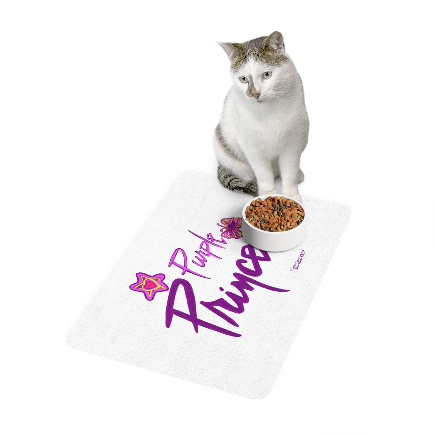 Prince-Inspired Art - Pet Food Mat (12x18) - food mat - prince themed pet - prince mat - prince for pets - prince pets - pet floor mat - princess