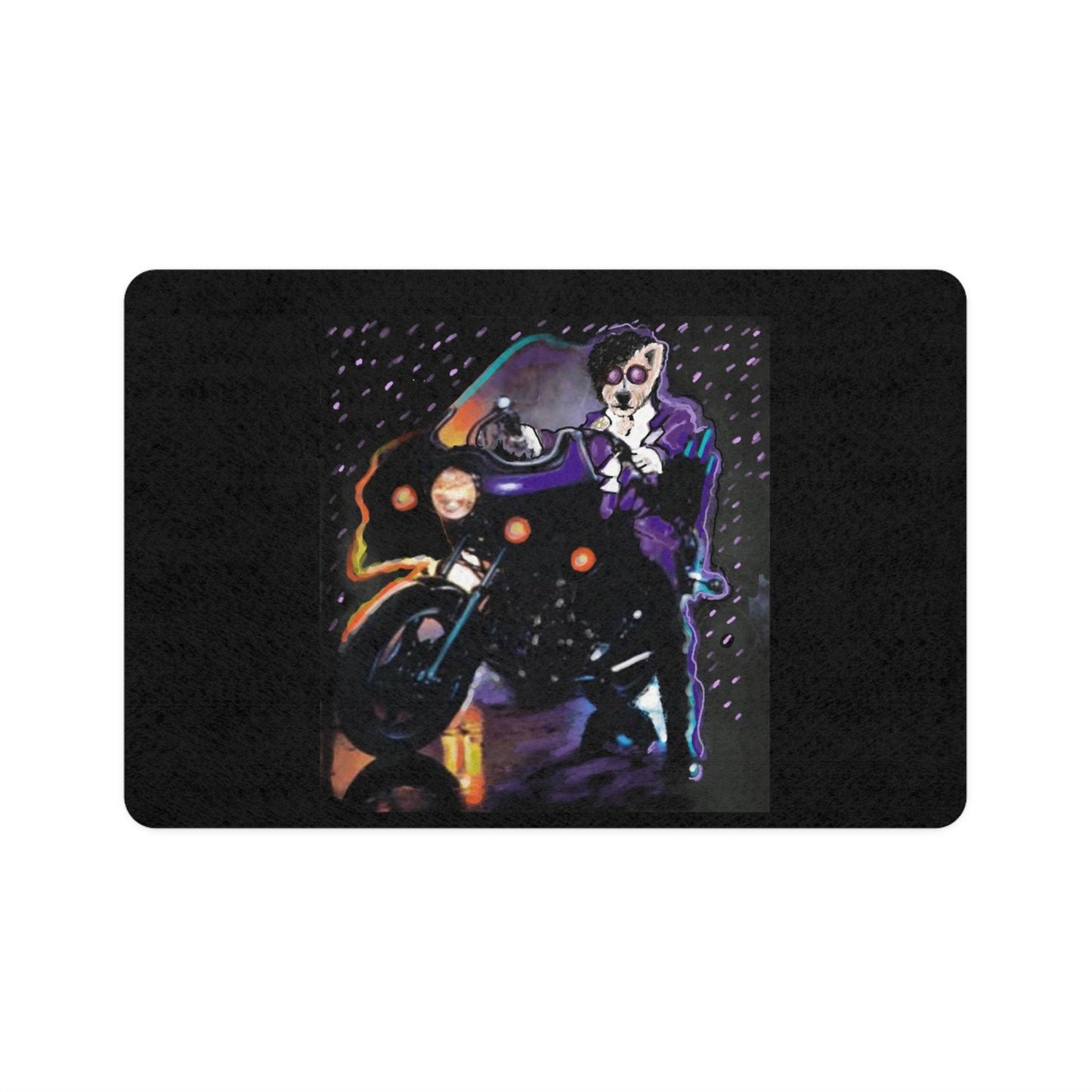 Sir Brennan - Prince's motorcycle - Pet Food Mat (12x18) - food mat - prince themed pet - prince mat - prince for pets - prince pets - purple rain - prince purple rain