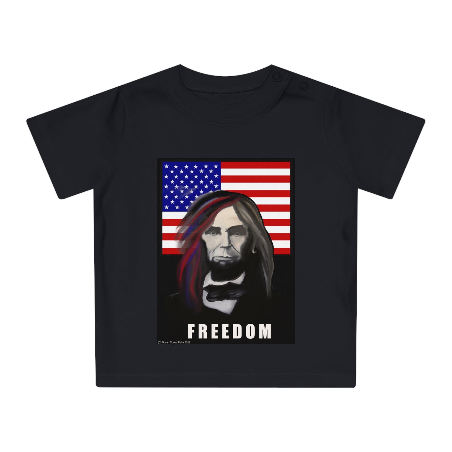 Long - Haired Lincoln Freedom Baby T-shirt