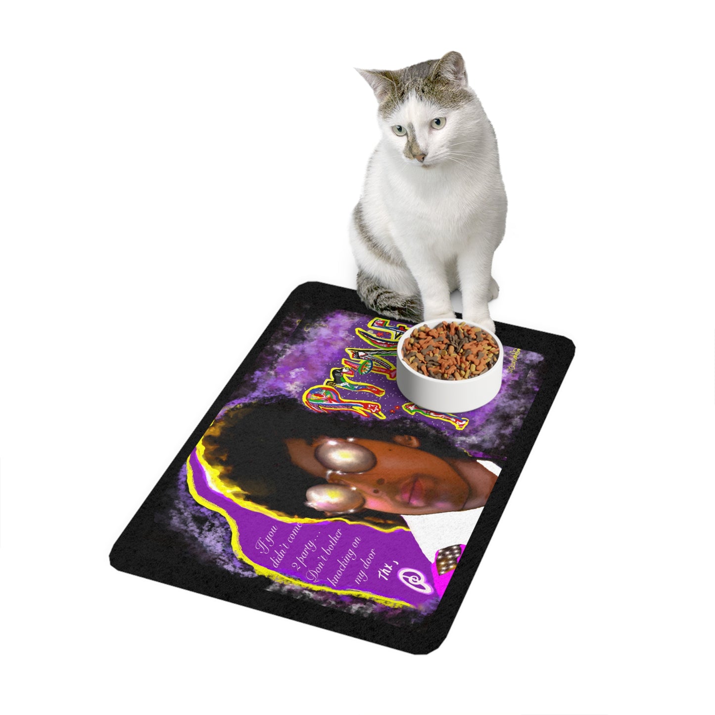 Prince-Inspired Art - Pet Food Mat (12x18) - food mat - prince themed pet - prince mat - prince for pets - prince pets - purple rain - 1999