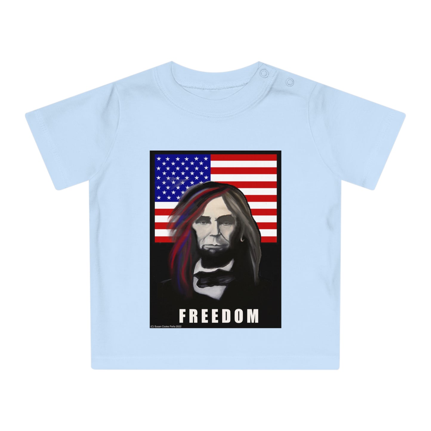 Long - Haired Lincoln Freedom Baby T-shirt