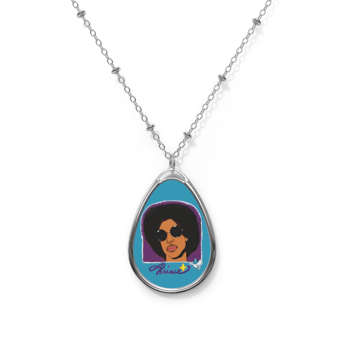 Prince - Prince Art - Oval Necklace - Prince gift - prince necklace -purple rain - Prince jewelry - Prince fan gift - music gift