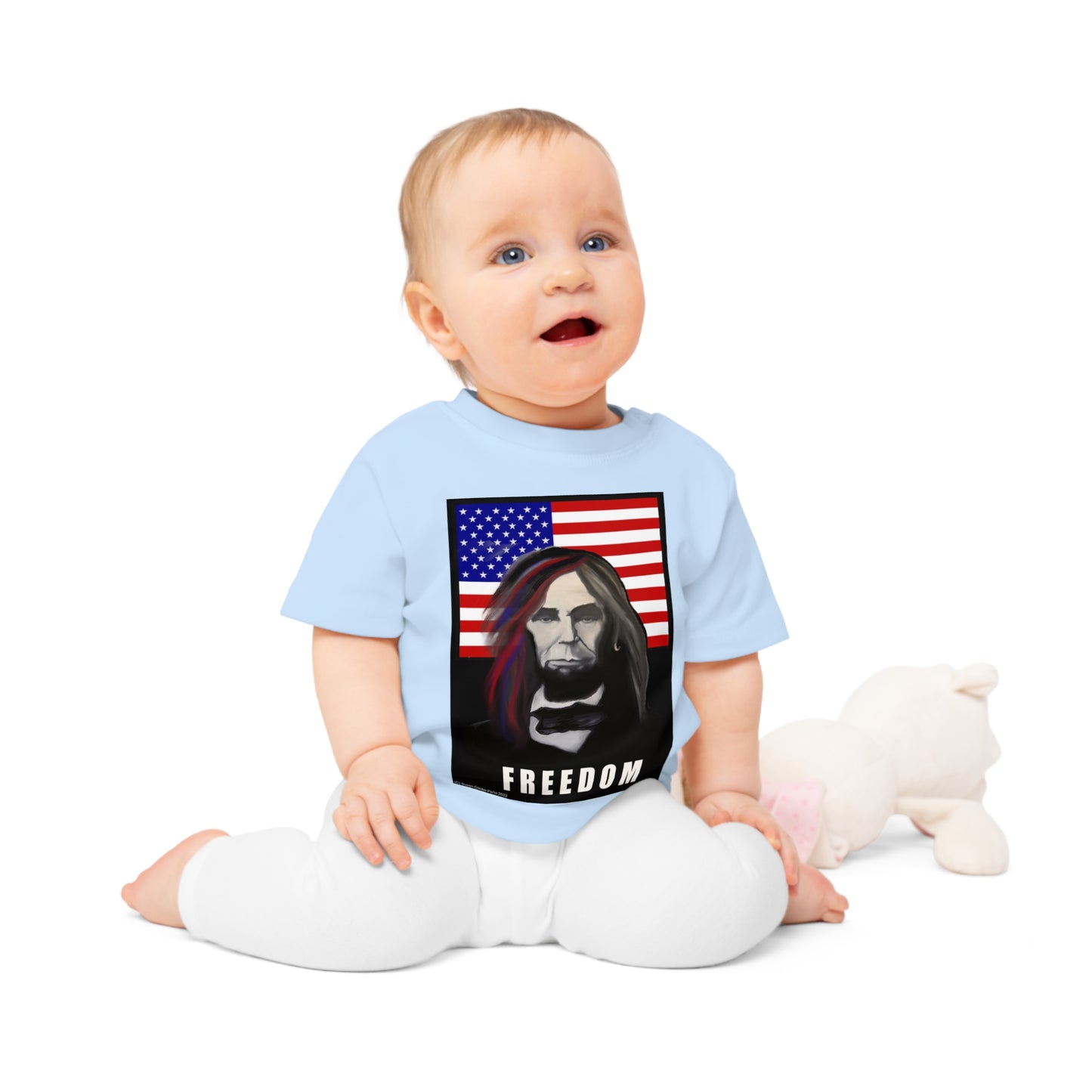 Long - Haired Lincoln Freedom Baby T-shirt