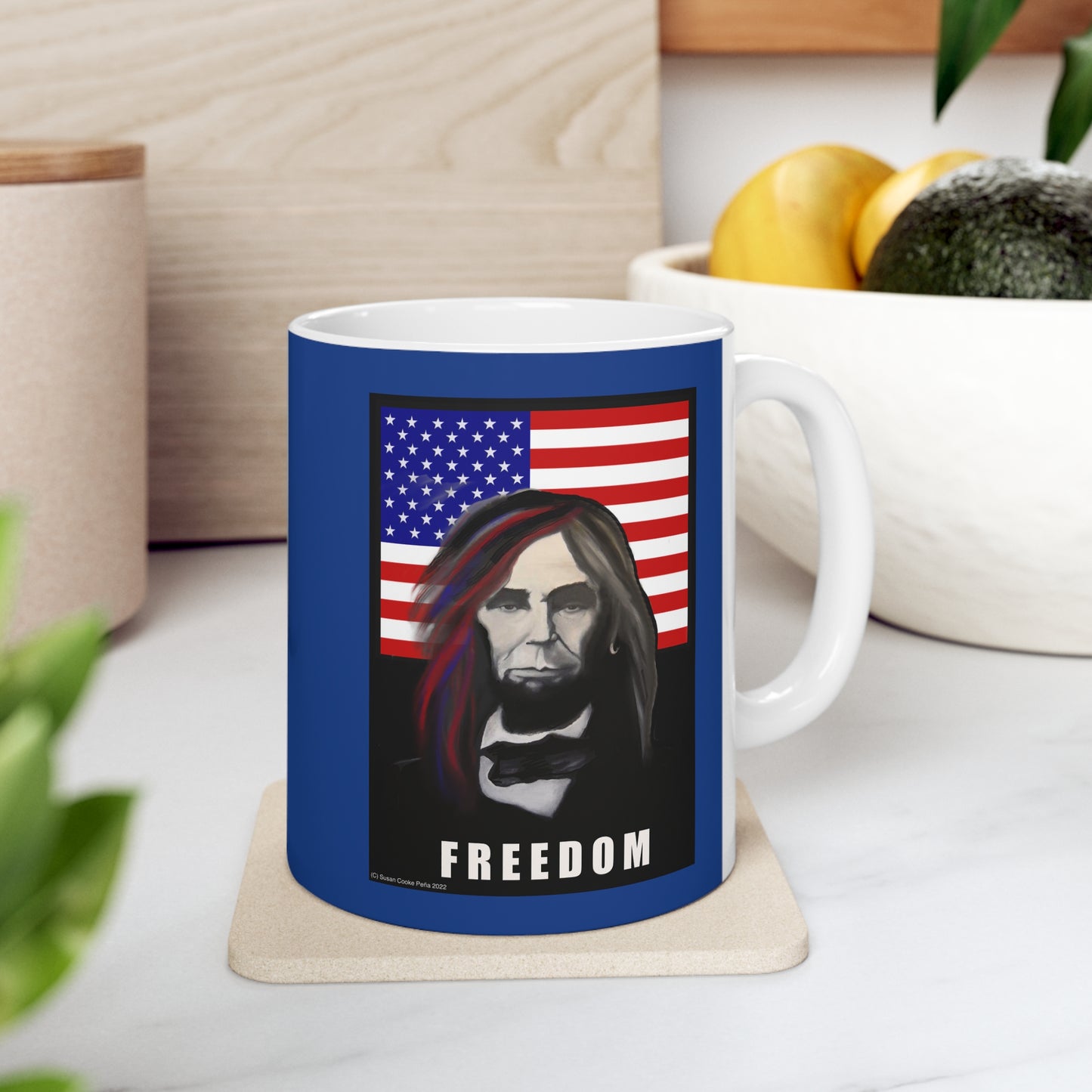 Freedom - Lincoln - American Flag - Patriotic coffee mug - patriot coffee mug - patriotic mug - patriotic coffee mug