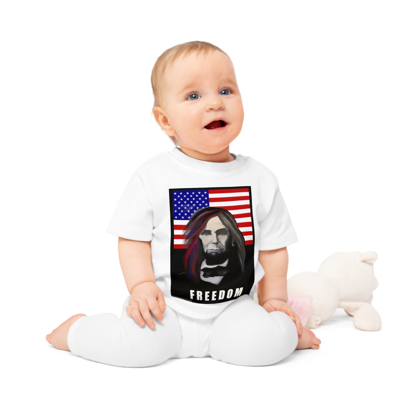 Long - Haired Lincoln Freedom Baby T-shirt