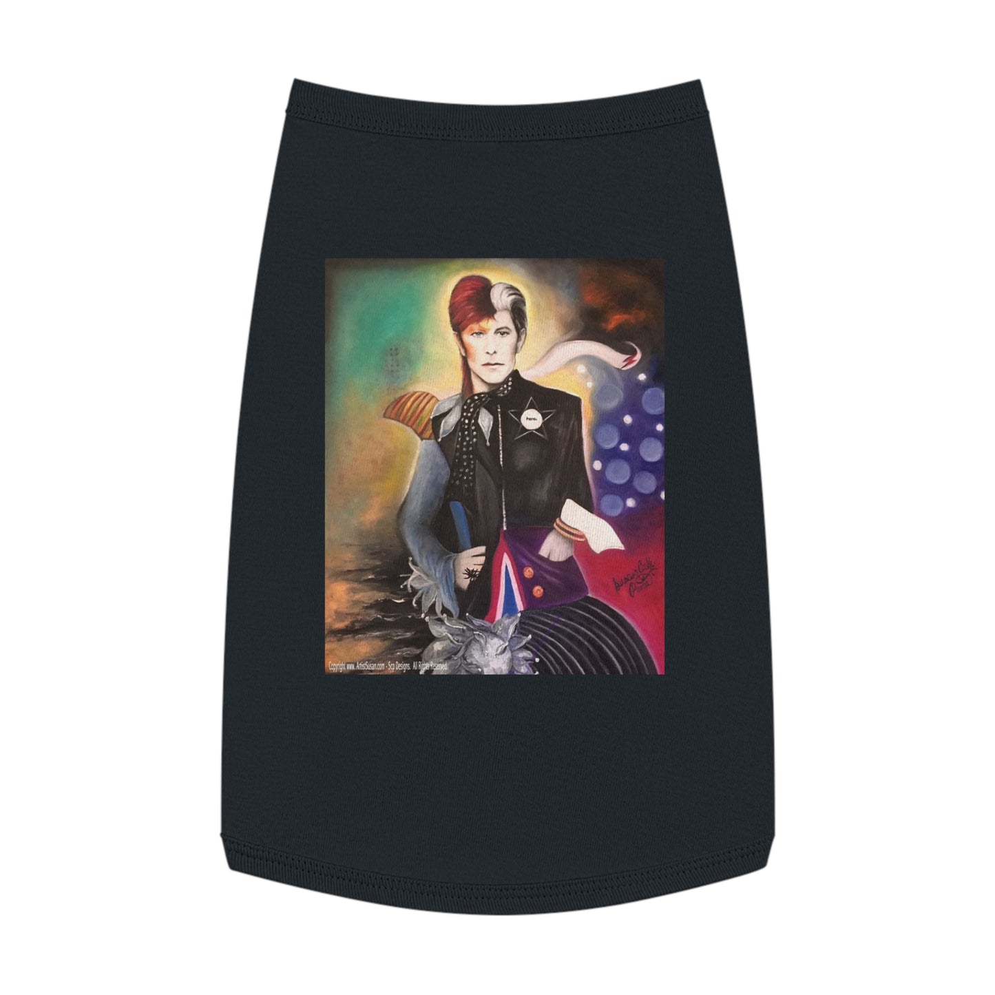 Bowie inspired art by SCP - pet shirt - pet shirt - dog t-shirt - cat t-shirt -dog clothes - pet accessories - David bowie