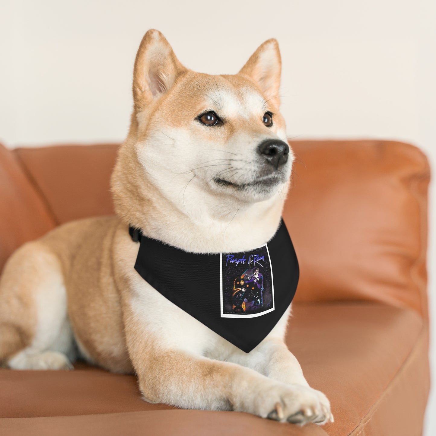 Sir Brennan series Prince-inspired Art bandana collar - original art - Dog - Cat - Bandana Collar - Dog bandanas - Cat Bandanas - Custom pet bandanas - prince - prince bandana
