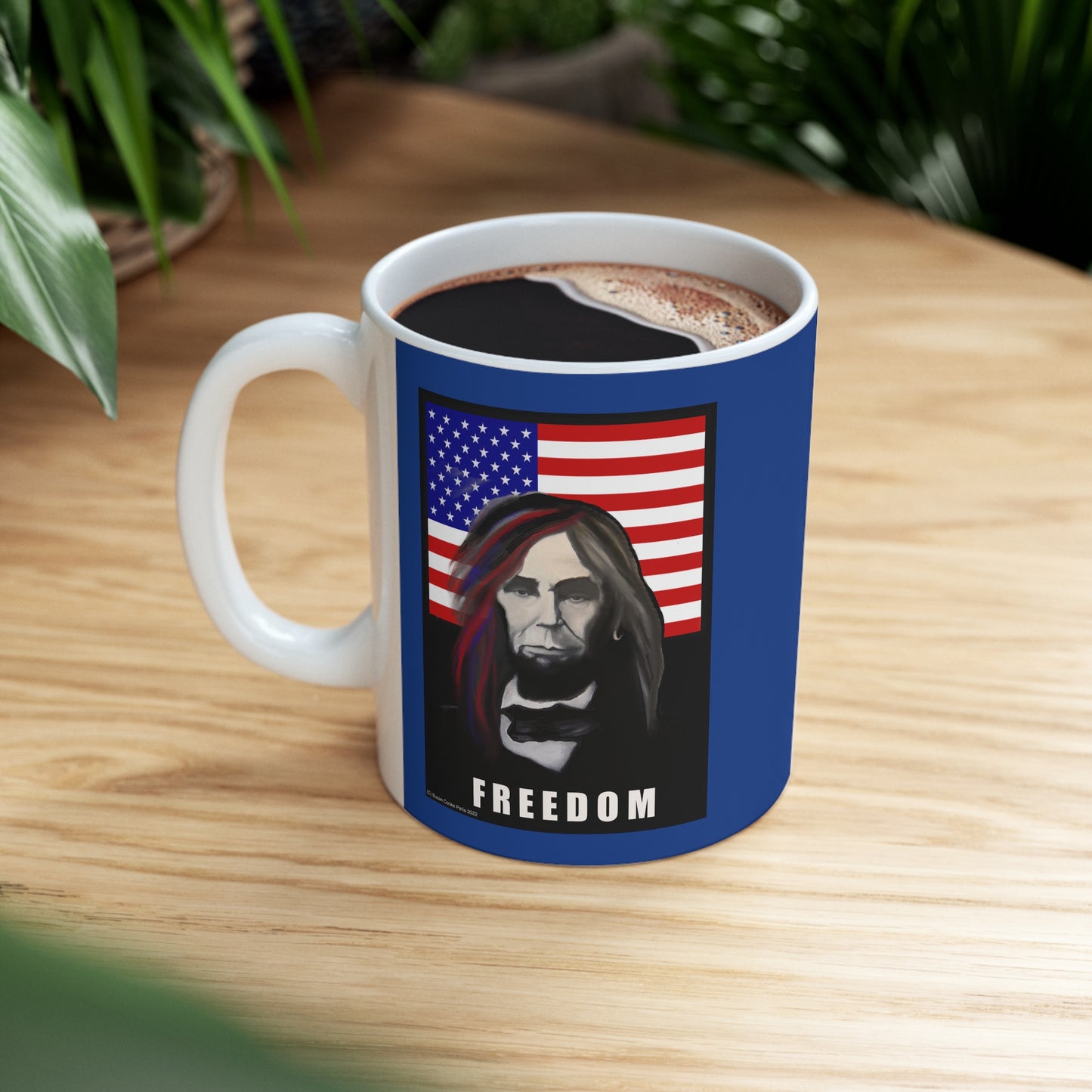 Freedom - Lincoln - American Flag - Patriotic coffee mug - patriot coffee mug - patriotic mug - patriotic coffee mug
