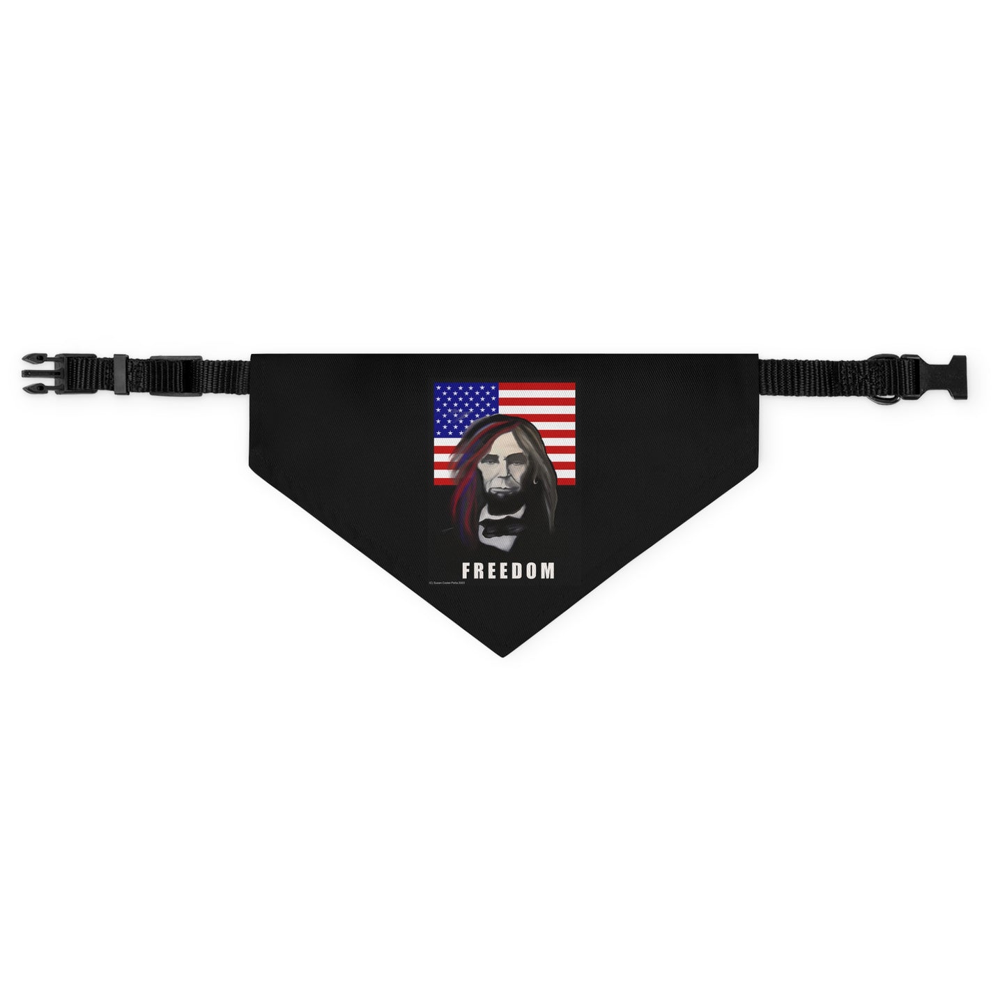 Freedom - American flag - Abe Lincoln - bandana - Pet - Dog - Cat - Bandana Collar - Dog bandanas - Cat Bandanas - patriotic - American