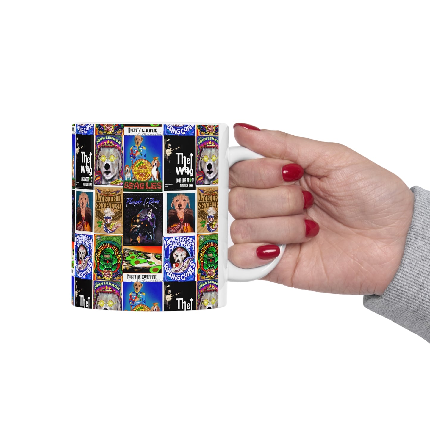 Sir Brennan Collage Coffee Mug - inspired by - The Who - Grateful Dead - John Lennon - Lynyrd Skynyrd - Prince - The Beatles - Led Zeppelin