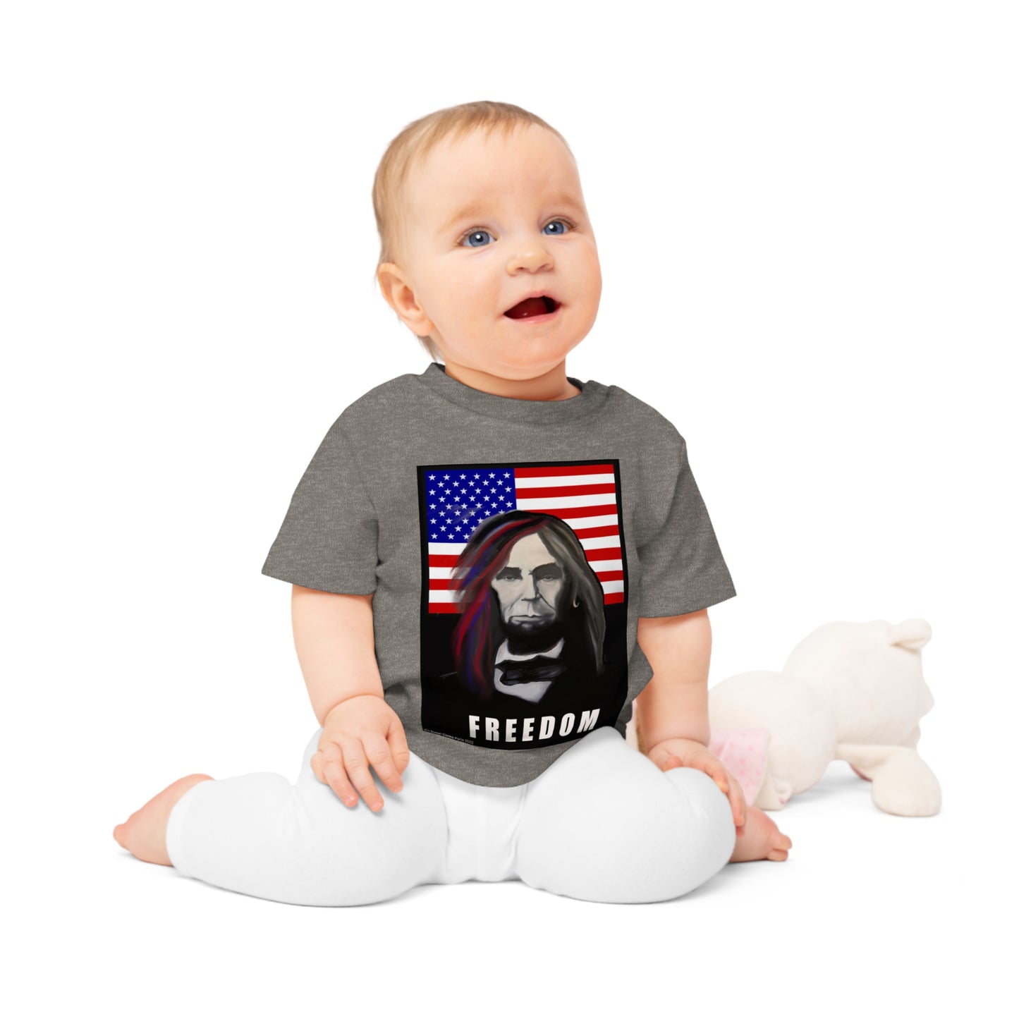 Long - Haired Lincoln Freedom Baby T-shirt