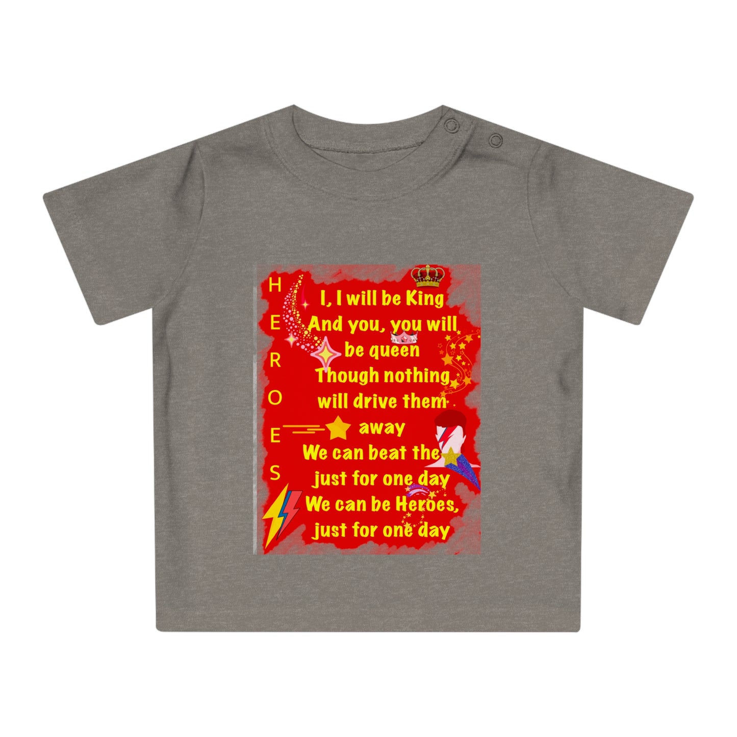 Bowie - Heroes - Baby T Shirt - Bowie Art - Bowie Artwork - David Bowie - Bowie gifts - Baby Gift - Baby Shower gift - Infant gifts