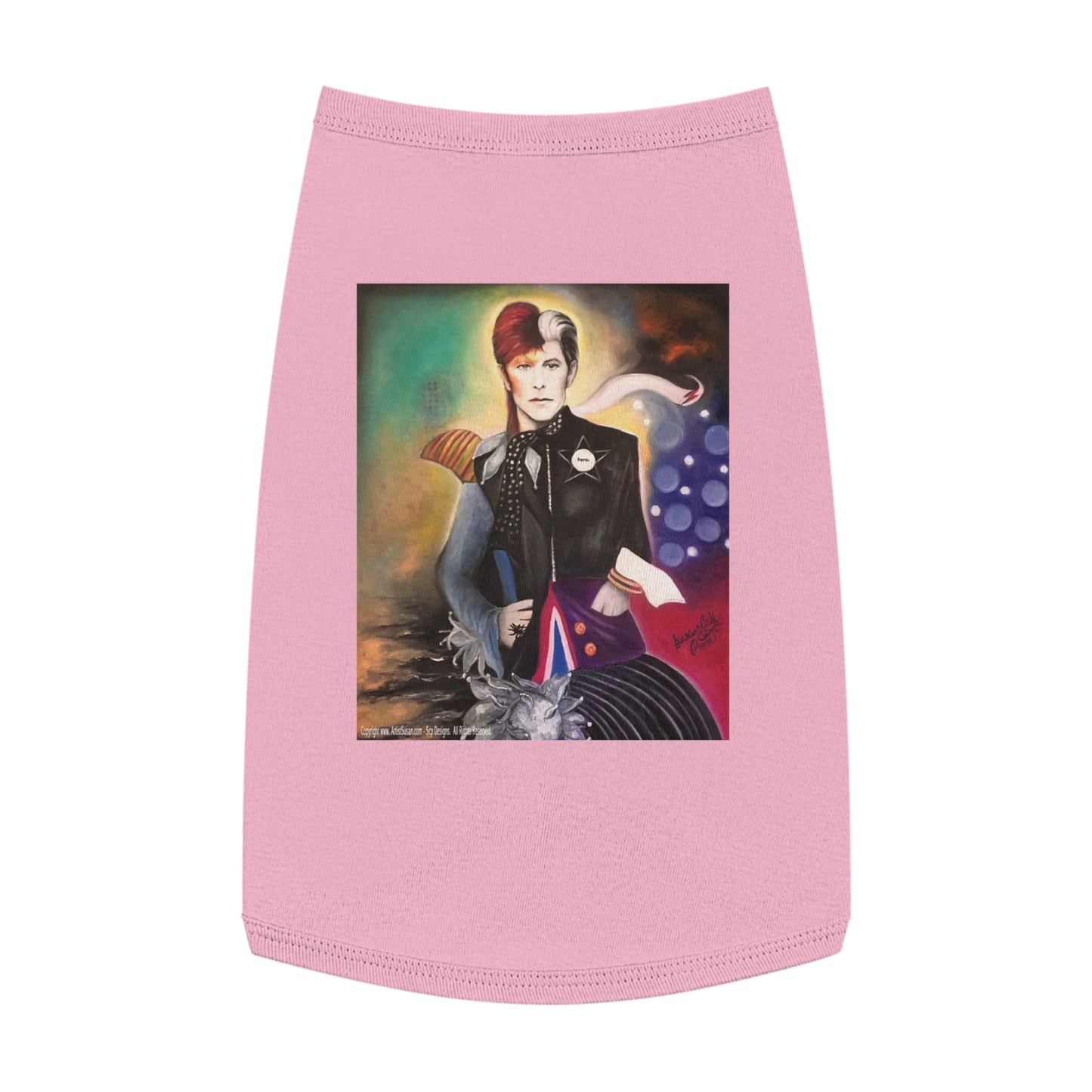 Bowie inspired art by SCP - pet shirt - pet shirt - dog t-shirt - cat t-shirt -dog clothes - pet accessories - David bowie