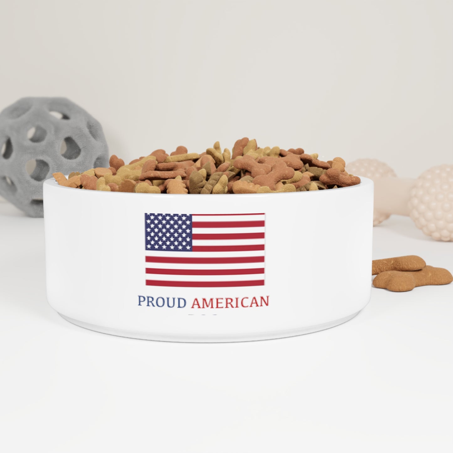 Proud American Dog - Flag - dog bowl - American flag - patriotic - American dog - pet food bowl - Pet Bowl - Dog Bowl - Cat Bowl -