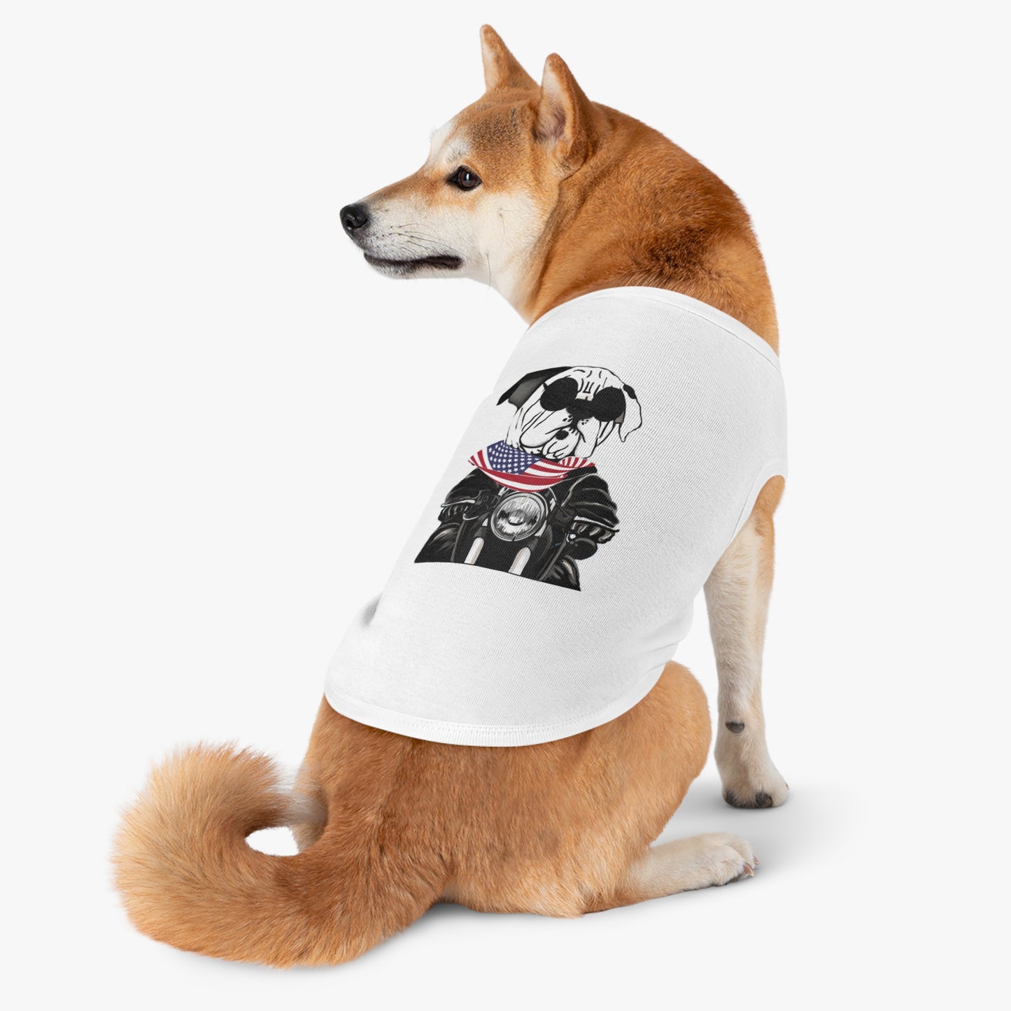 American flag bandana - Patriotic - Bulldog - dog shirt - t-shirt - dog tees - dog - pet shirt - pet shirt - dog t-shirt - Harley Davidson