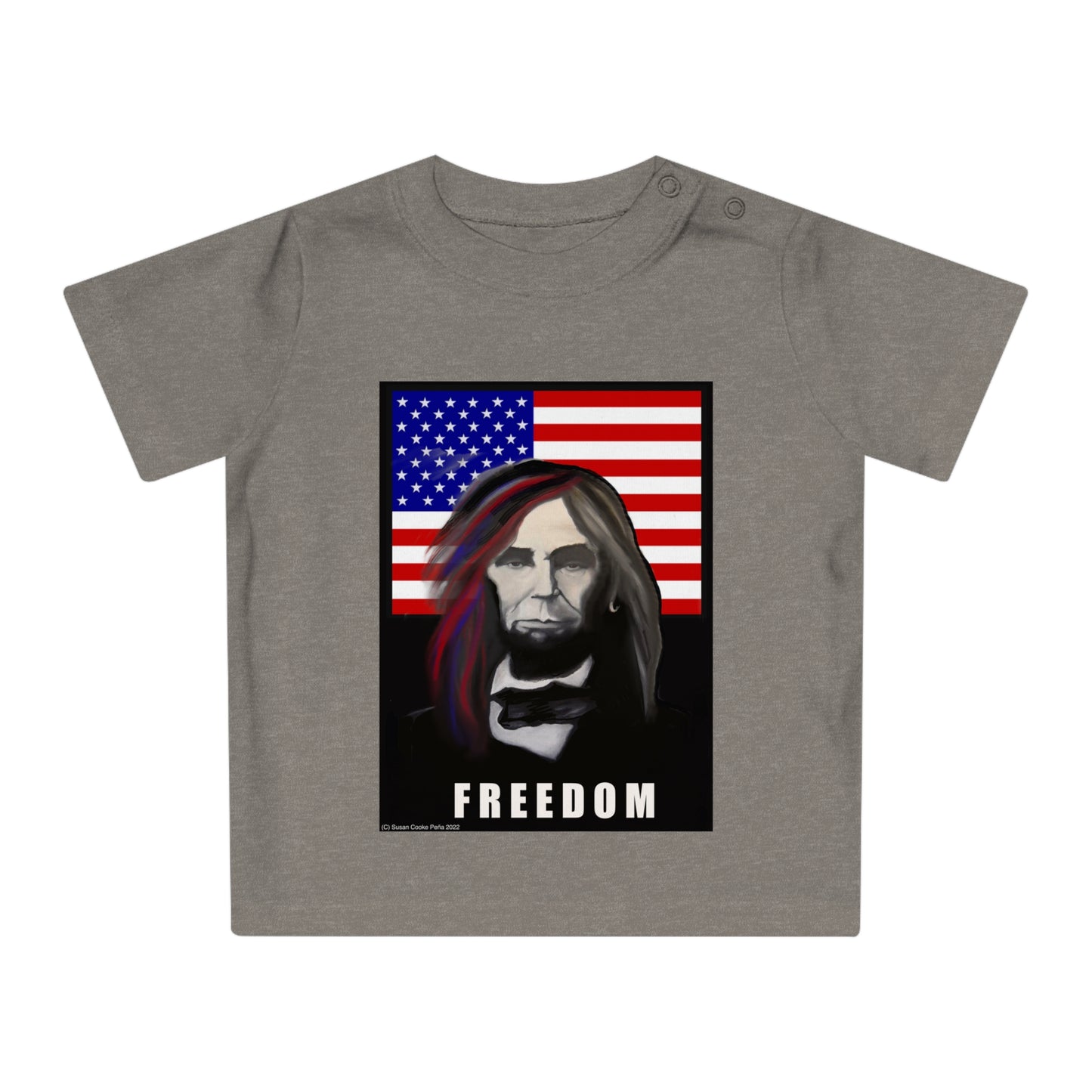 Long - Haired Lincoln Freedom Baby T-shirt