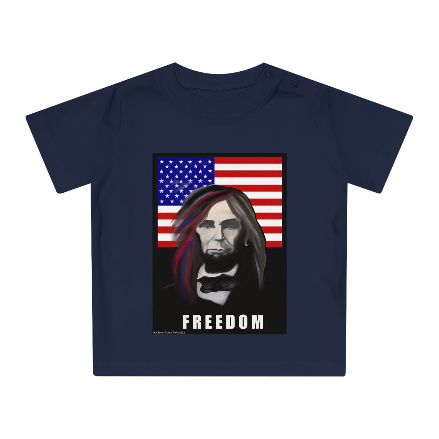 Long - Haired Lincoln Freedom Baby T-shirt
