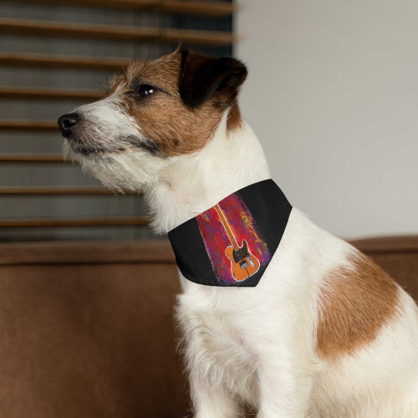 Prince inspired guitar - Pet - Dog - Cat - Bandana Collar - Dog bandanas - Cat Bandanas - bandanas - guitars - while my guitar gently weeps