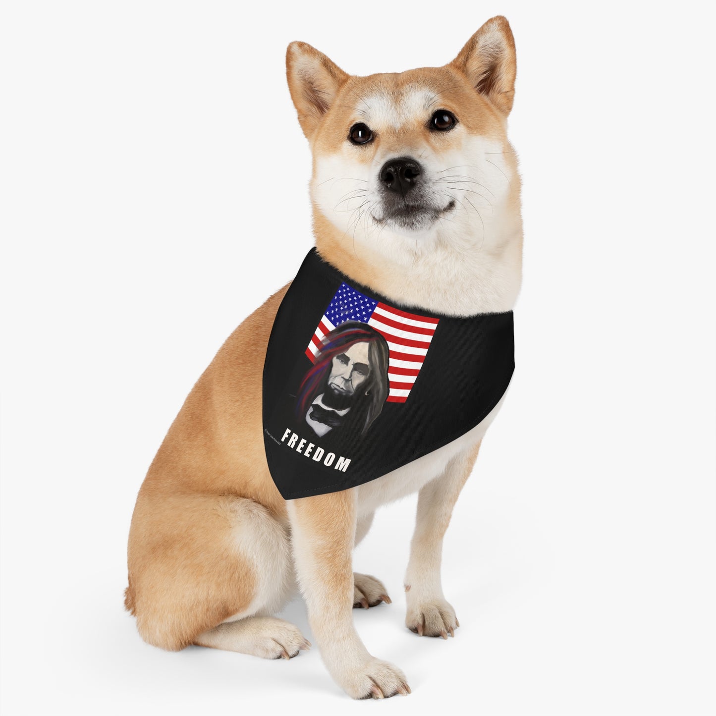 Freedom - American flag - Abe Lincoln - bandana - Pet - Dog - Cat - Bandana Collar - Dog bandanas - Cat Bandanas - patriotic - American