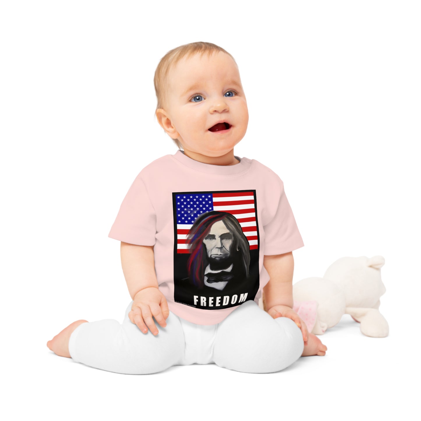 Long - Haired Lincoln Freedom Baby T-shirt