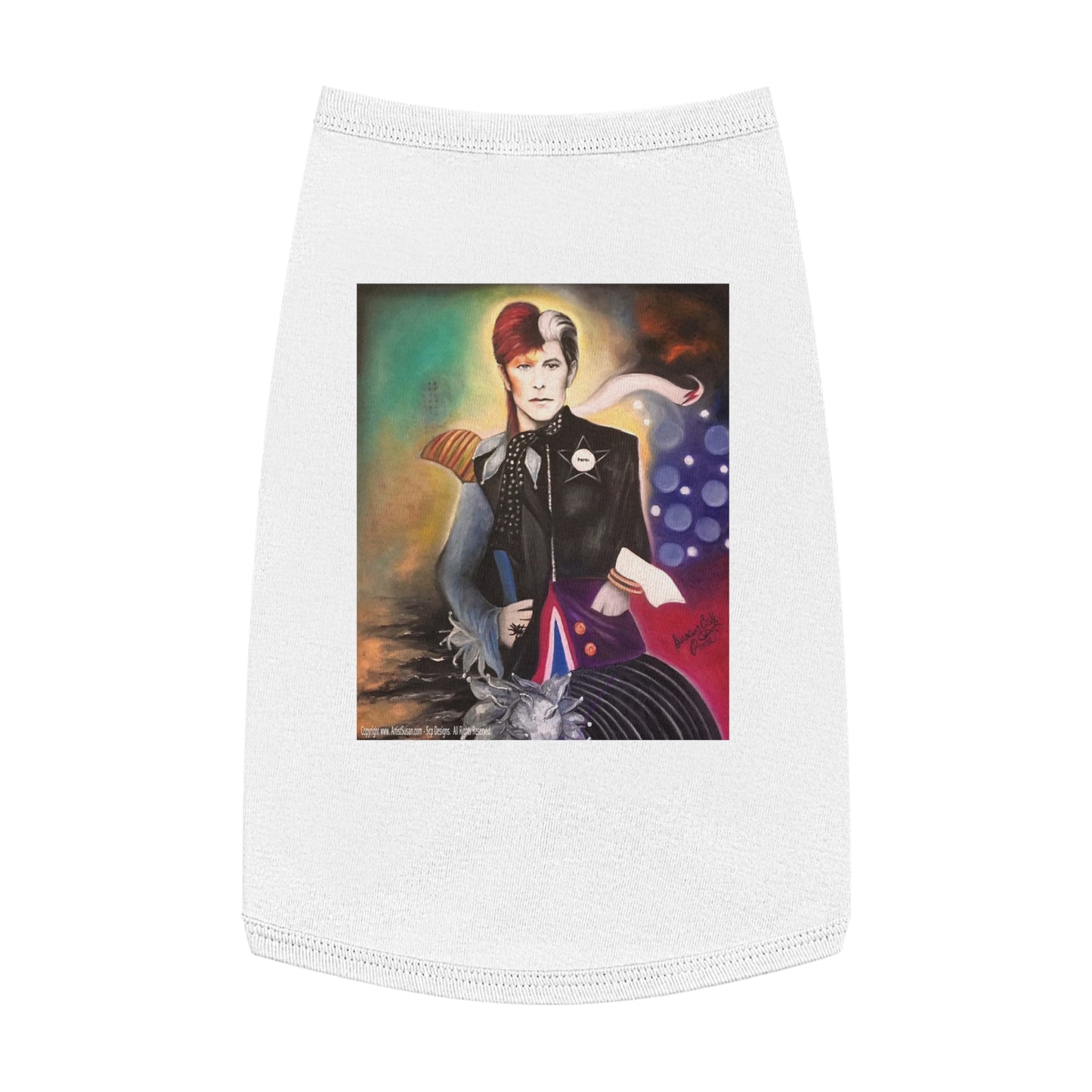 Bowie inspired art by SCP - pet shirt - pet shirt - dog t-shirt - cat t-shirt -dog clothes - pet accessories - David bowie