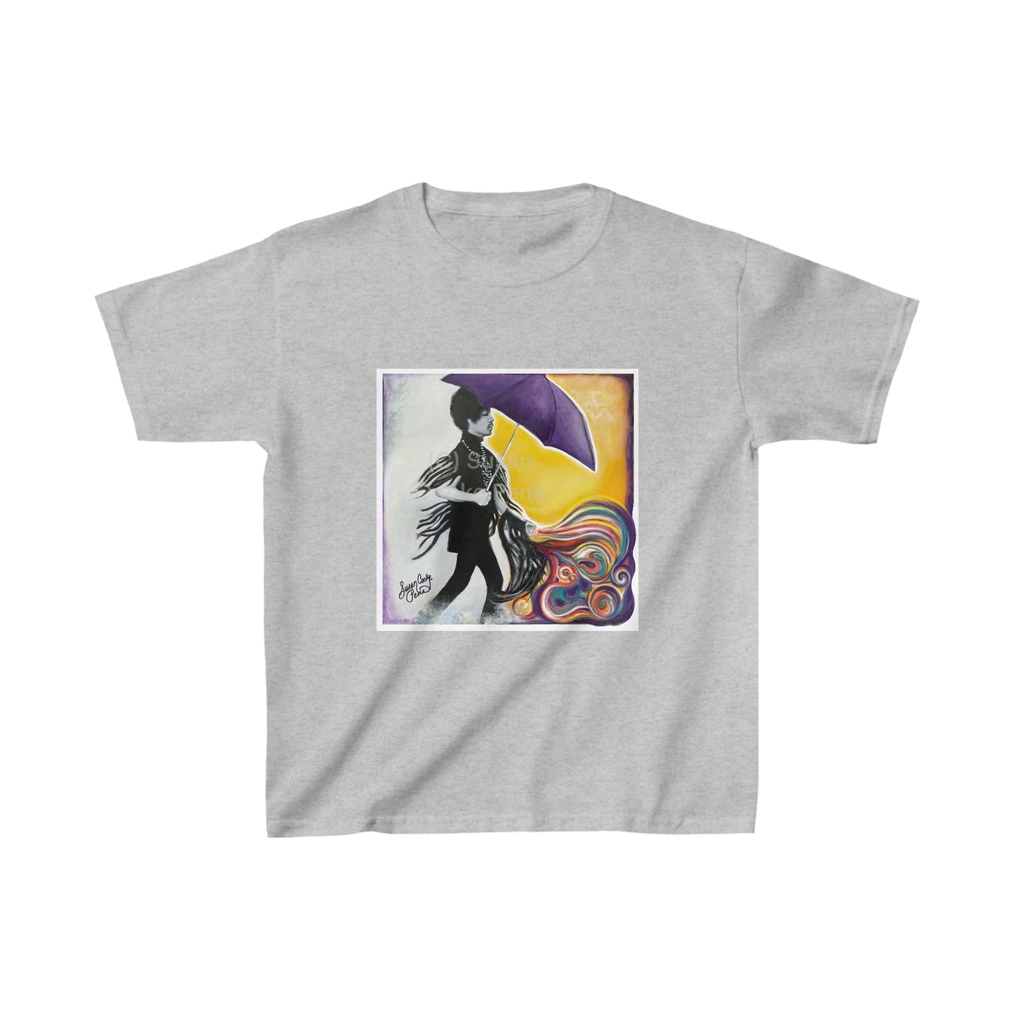 Prince - Kids t shirt - purple umbrella - Purple Rain - Prince lyric - prince gift - Kids Heavy Cotton Tee - Prince artwork -Prince