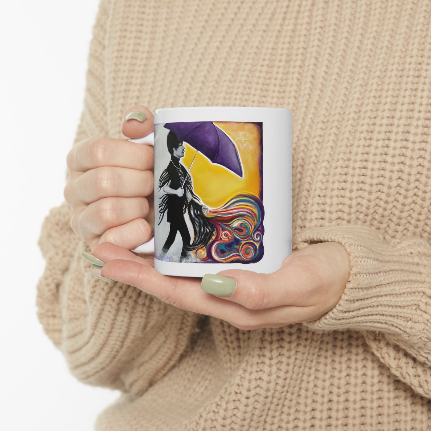 Original Art Prince - third eye girl - purple umbrella - inspired by - Prince - Purple Rain - Prince mugs - prince gifts