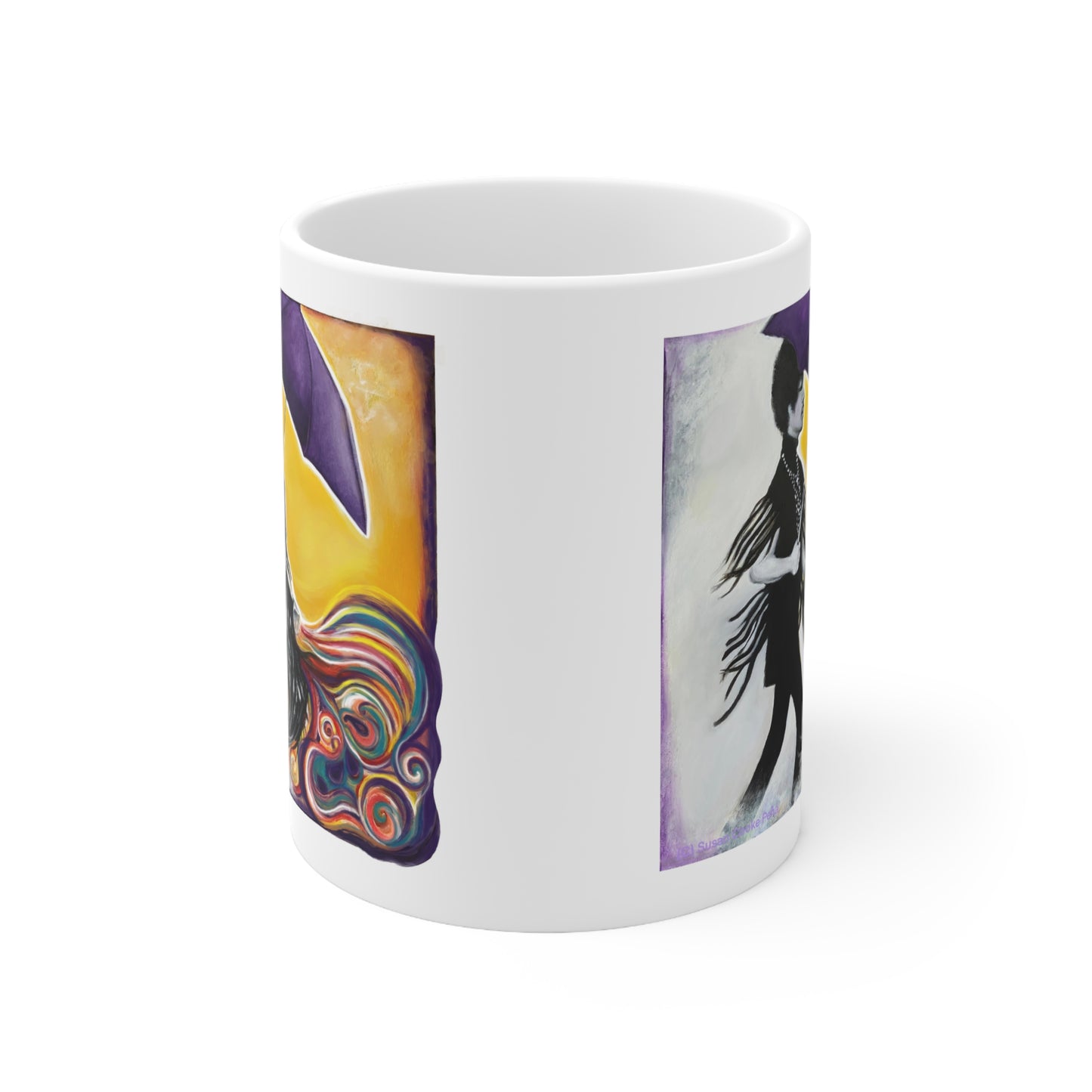 Original Art Prince - third eye girl - purple umbrella - inspired by - Prince - Purple Rain - Prince mugs - prince gifts