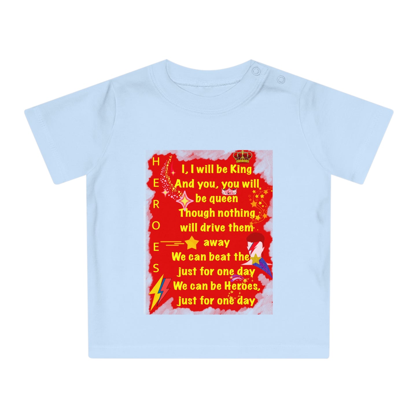 Bowie - Heroes - Baby T Shirt - Bowie Art - Bowie Artwork - David Bowie - Bowie gifts - Baby Gift - Baby Shower gift - Infant gifts