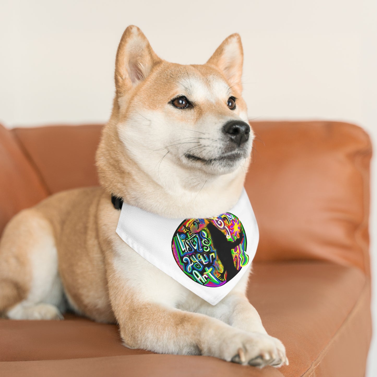 Listen 2 Your Art - Pet - Dog - Cat - Bandana Collar - Dog bandanas - Cat Bandanas - bandanas - unique bandanas - artist gift - art of dog