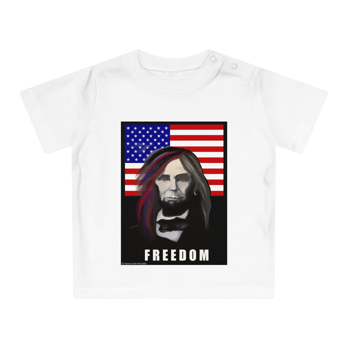 Long - Haired Lincoln Freedom Baby T-shirt
