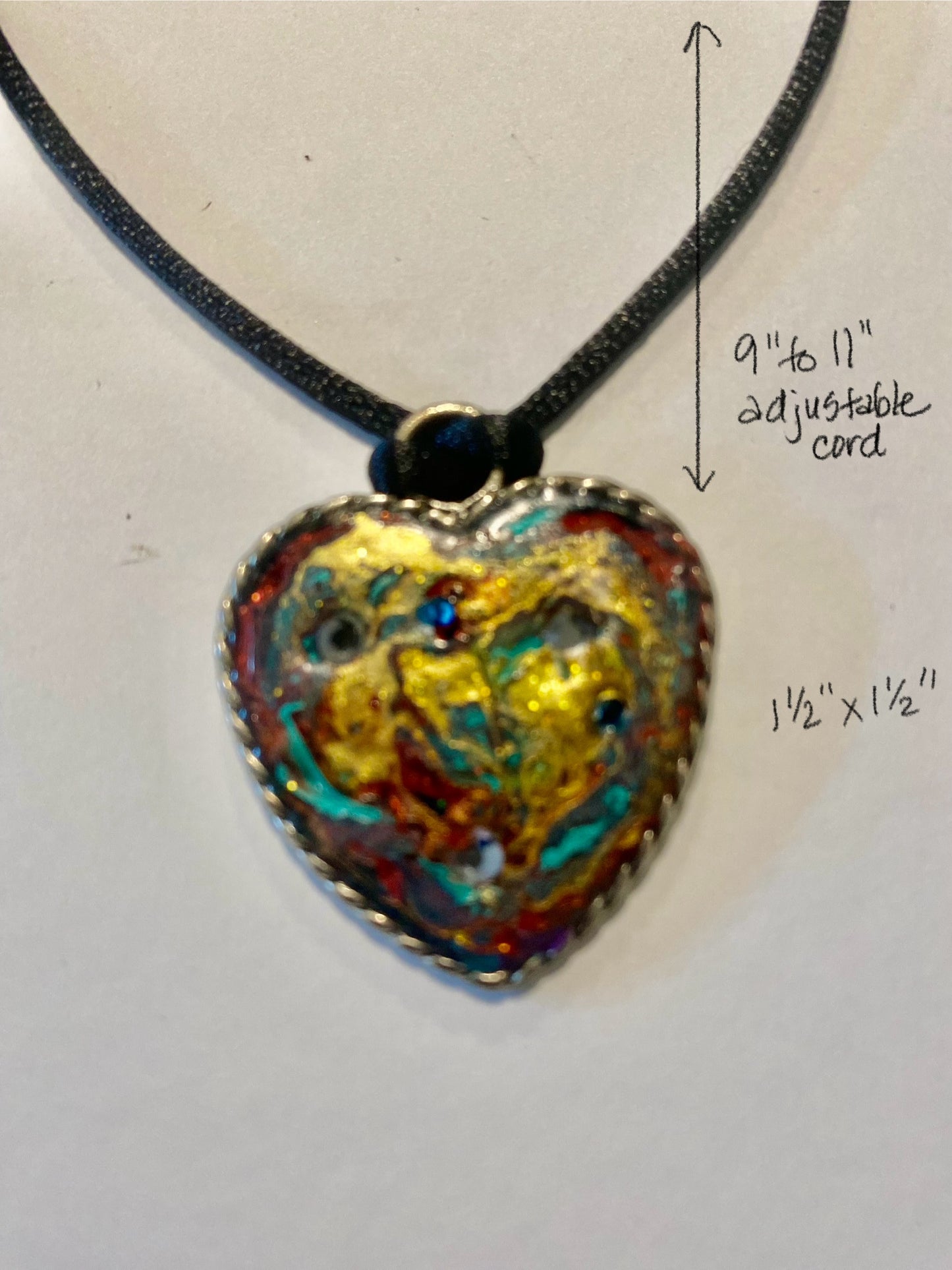 Handpainted Heart with Swarovski Crystals by SCP