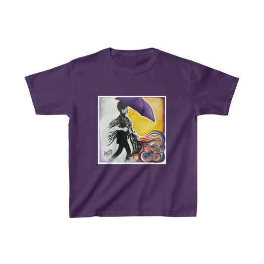 Prince - Kids t shirt - purple umbrella  - Purple Rain - Prince lyric - prince gift - Kids Heavy Cotton Tee - Prince artwork -Prince