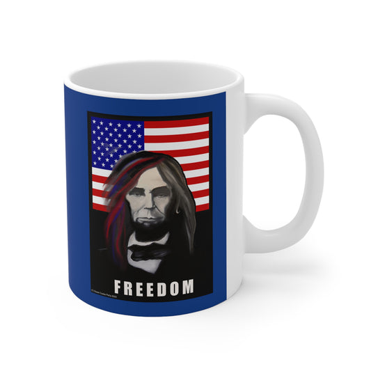 Freedom - Lincoln - American Flag - Patriotic coffee mug - patriot coffee mug - patriotic mug - patriotic coffee mug