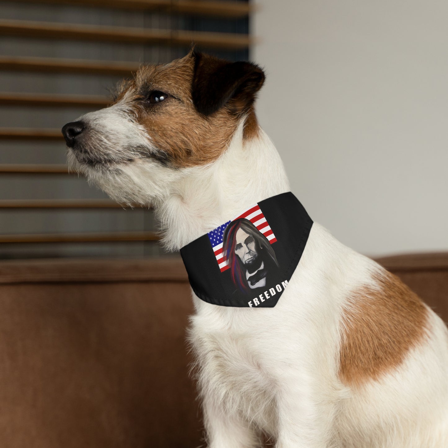 Freedom - American flag - Abe Lincoln - bandana -  Pet - Dog - Cat - Bandana Collar - Dog bandanas - Cat Bandanas - patriotic - American