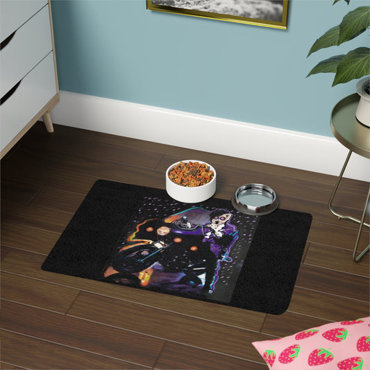 Sir Brennan - Prince's motorcycle - Pet Food Mat (12x18) - food mat - prince themed pet - prince mat - prince for pets - prince pets - purple rain - prince purple rain