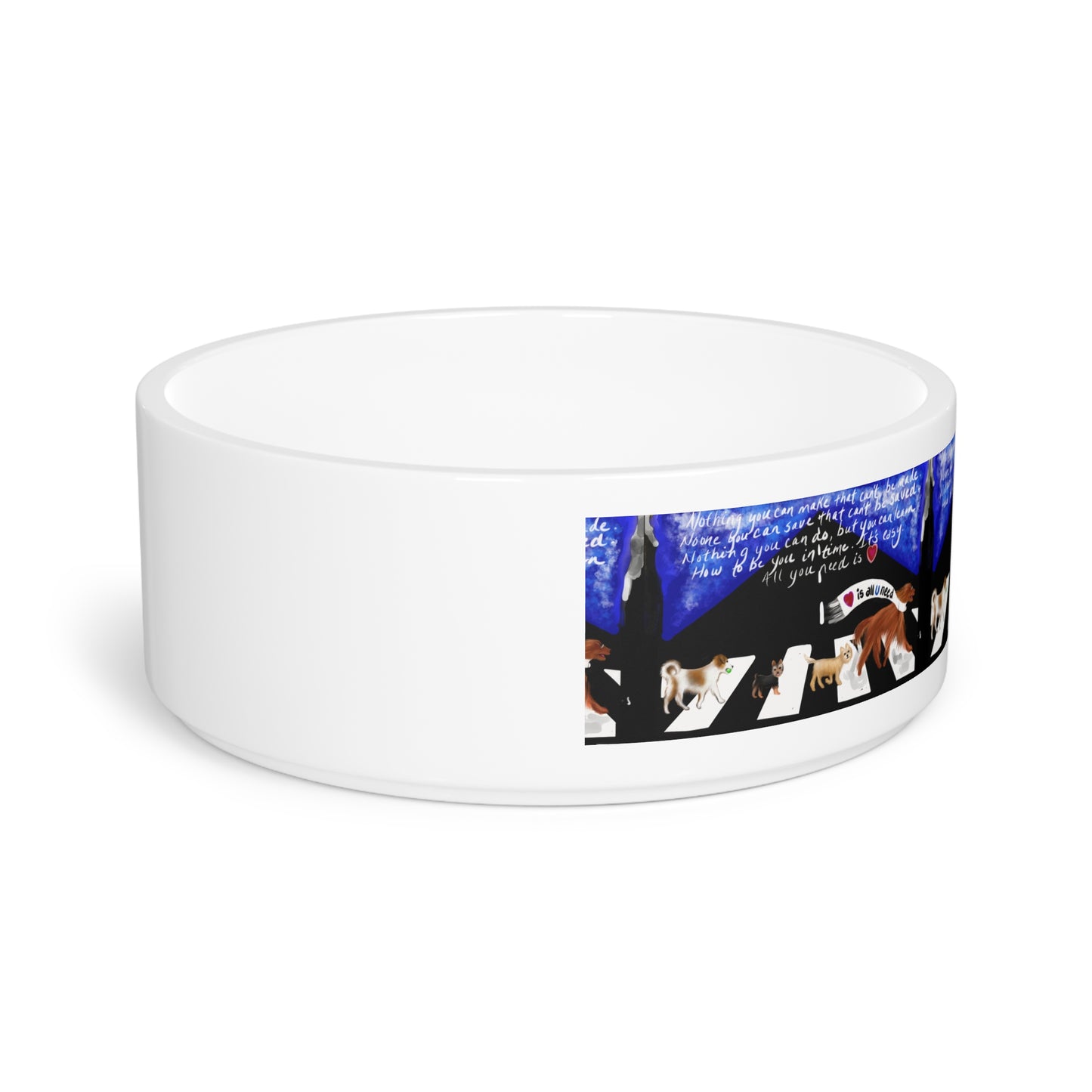 Beatle-Inspired Art - Pet Bowl - All You Need is Love - Dog Bowl - Cat Bowl - Beatles - Beatle - Beatle dog - Beatle gift - Beatle dog items - John Lennon - Paul McCartney