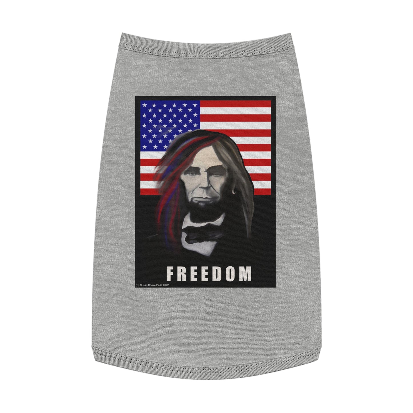 Patriotic - Long-Haired Lincoln Pet T shirt